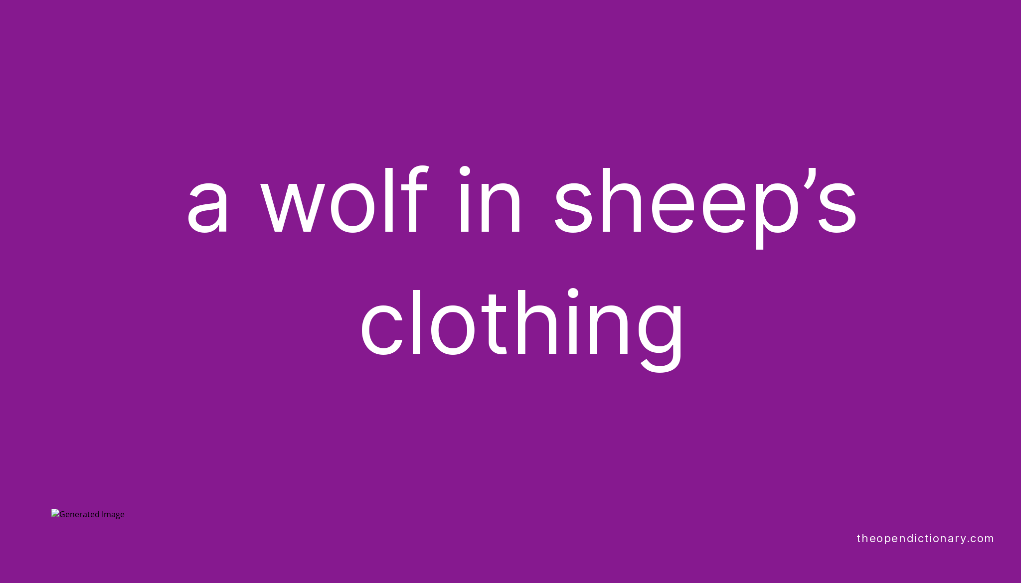 A WOLF IN SHEEP’S CLOTHING What is the Definition and Meaning of